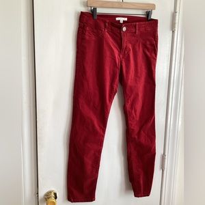 CAbi Red Skinny Stretch Denim Style Skinny Corduroy Jeans Size 6